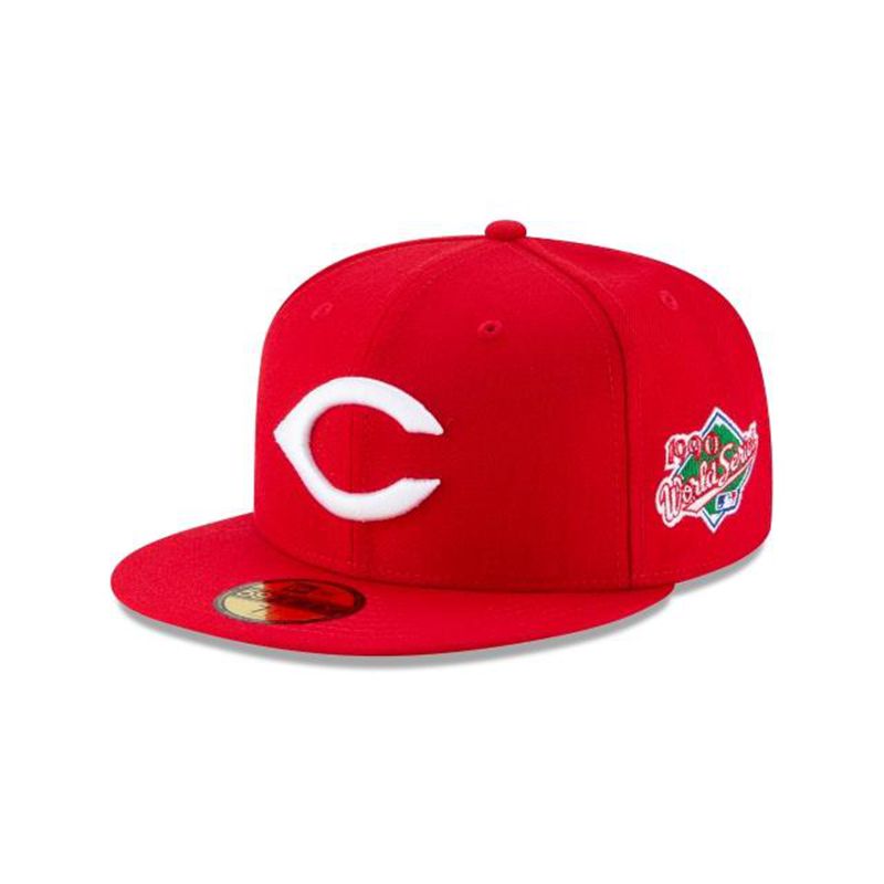 MLB Cincinnati Reds Wool World Series Side Patch 59Fifty Fitted (WOX7963) - Red New Era Caps